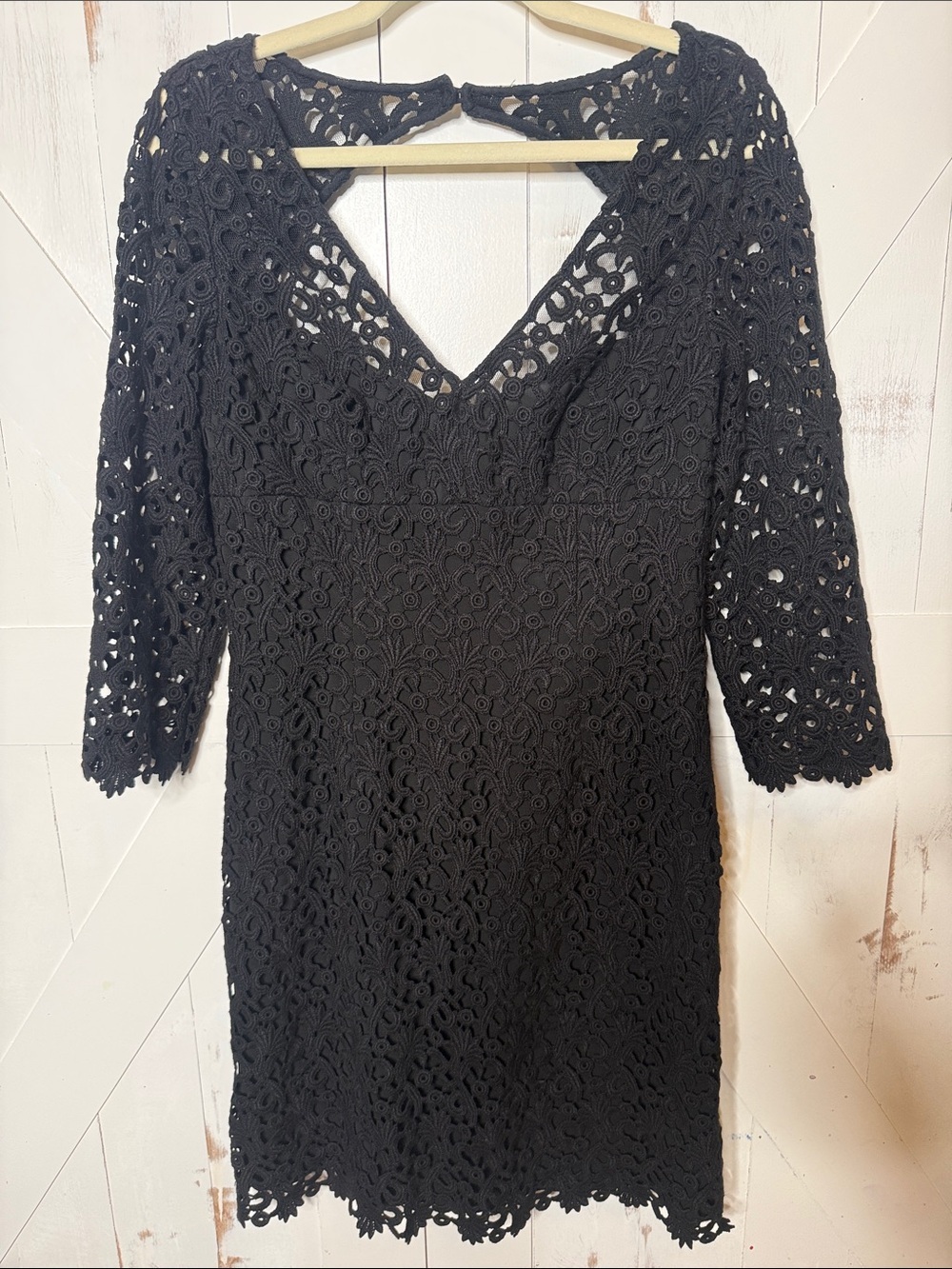 Black Lace V-Neck Dress Women's
